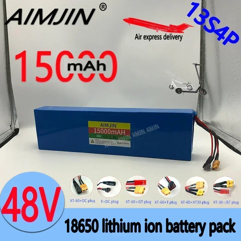 48V 15Ah1865013S4P Li-Ion Battery Pack 1000W for54.6V Kugoo M4/M4Pro/M5/M5Pro /Max Speed  Replacement Batteries with BMS+Charger