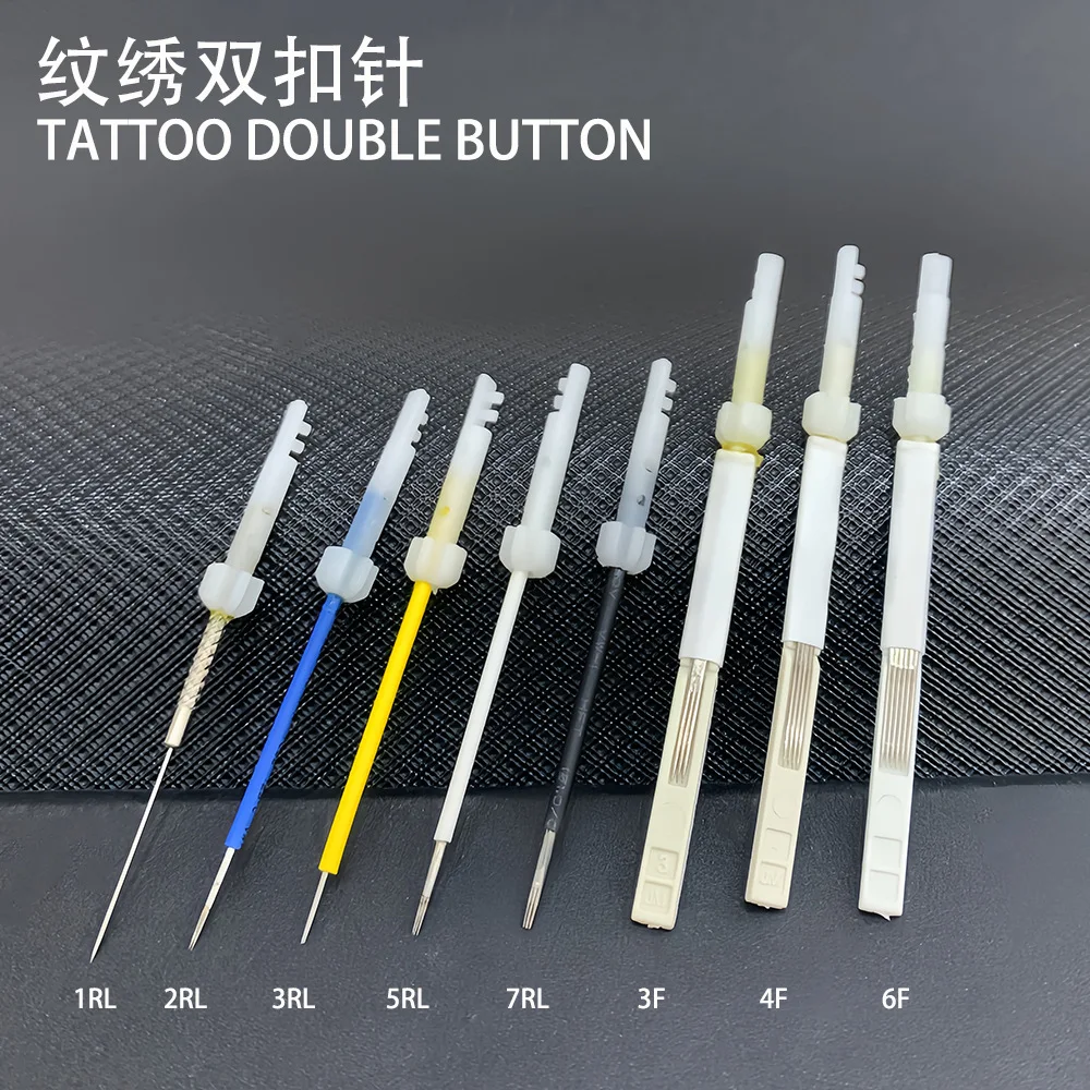 50 aiguilles de tatouage 1R/2R/3R/5R/7R/3F/4F/6F pour maquillage permanent, designs sourcils et lèvres, machine Merlin