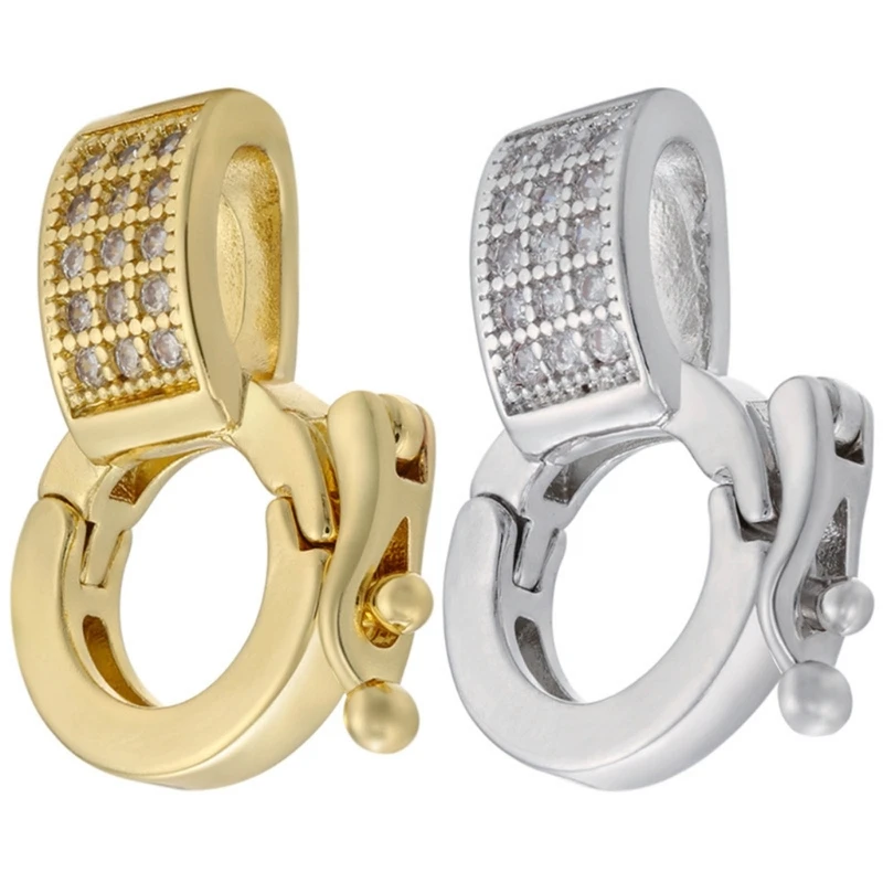 Cubic Zirconia Shortener Clasps Fold Over Clasps Interchangeable Bail Clasp