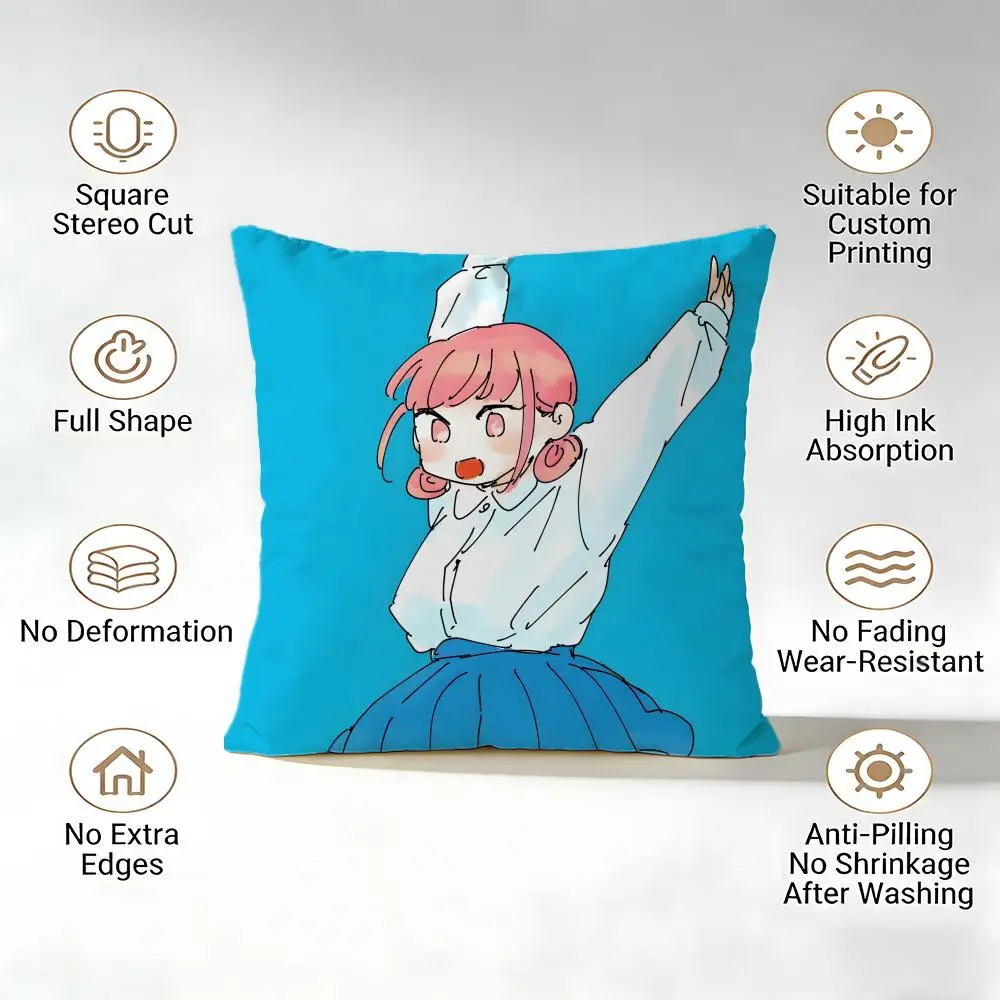 Cushion Cover Short Plush Throw Pillow Soft Washable Sofa Bed Office Cushion Blue Box Ao no Hako Anime