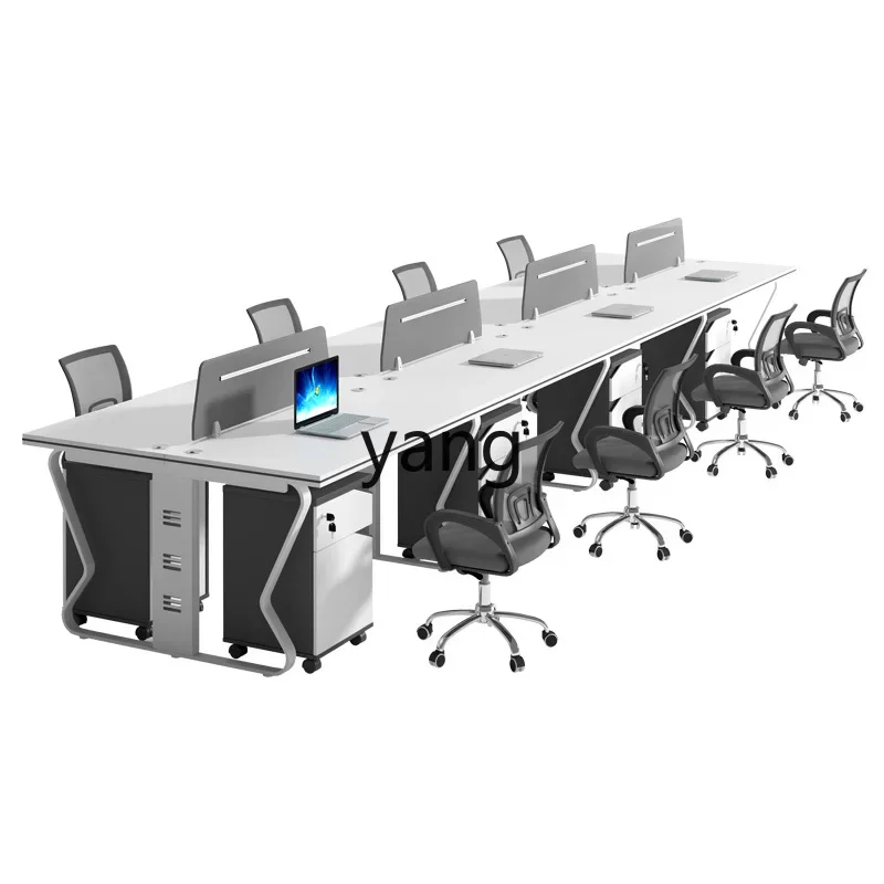 

LMM Large Office Staff Office Desk and Chair Combination Simple Modern Staff Workplace