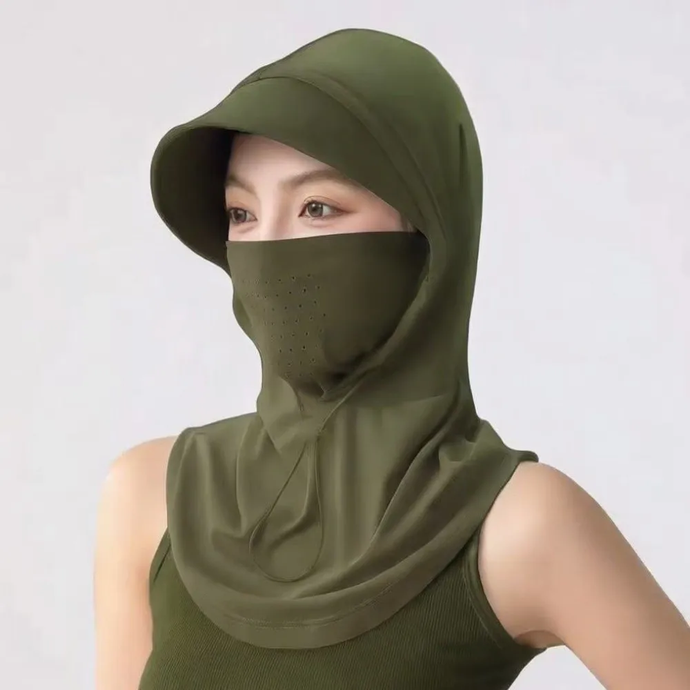 

Outdoor Anti-UV Ice Silk Sun Hat Wide Brim Quick Drying Sunshade Cap Breathable with Shawl Sunscreen Hat for Women