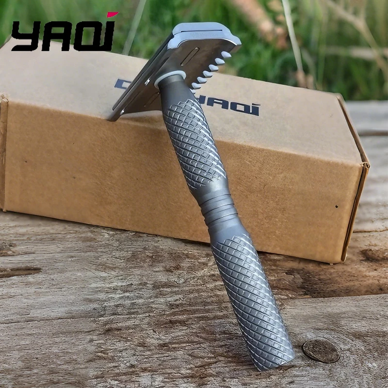 

Бритва YAQI Ghost 90DC 2026 года с титановым корпусом и узором «перекрестная древесная текстура» для комфортного бритья