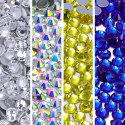 SS6-SS20 1440Pcs/Bag Hotfix Glass Round Rhinestones Hotsale Wedding Dress Decoration Crystal For Nail Art DIY Accessories