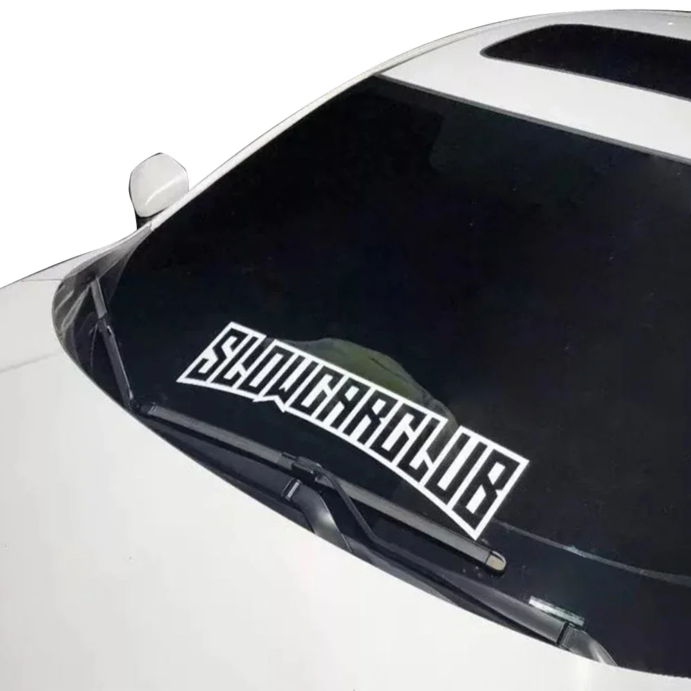 

Window Decals For VW Tesla Skoda Volvo BMW Audi Seat Subaru Auto Accessories SLOWCARCLUB Car Windshield Stickers Laser Front