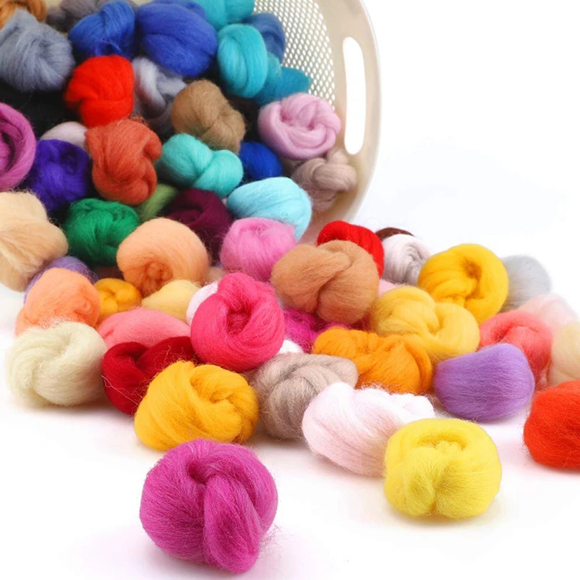 

100g Wool Microns Needle Felting Wool Roving Soft Wool Hand Dyed Wool Needle & Wet Needle Felting DIY Creative Needlework Wool