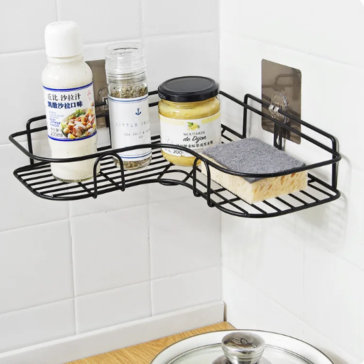 Bathroom Hole-Free Corner Storage Rack Bathroom Wash Rack Toilet Suction Tool Wall Tripod Kitchen Wall Hanging Storage