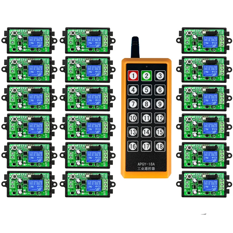 Imagem -03 - Longa Distância dc 12v 24v 1ch rf Controle Remoto sem Fio Industrial Interruptor do Relé Luz Lâmpada Janela Portas Garagem Persianas 1000m de