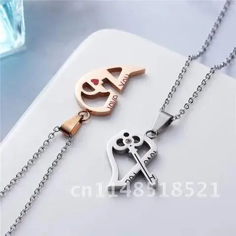 2022 Couple Necklace Valentines Day Gift for Beautiful Handsome Girl Boyfriend Girlfriend Wedding Gifts for Guests Present