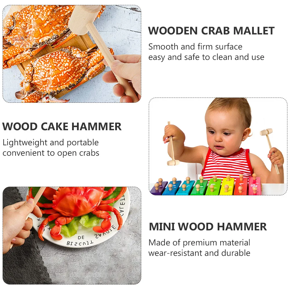 

50Pcs Small Hammers Portable Mini Mallets Natural Wood Finish for Interactive Meal Experience Enhances Arm Movement and