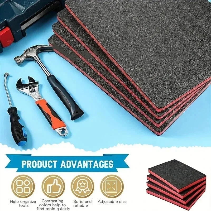 2pcs Tool Box Foam Inserts for Cases Tool Box Liner Polyethylene Foams Sheets Toolbox Kaizen Organizer and Storage Tool Shadow