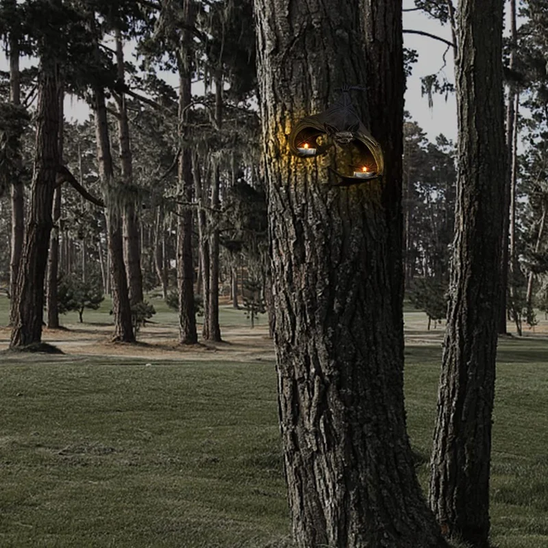 パティオポーチ、キャンドルホルダー、庭の像、彫刻工芸品、ハロウィーン用の樹脂製ハンギングバット