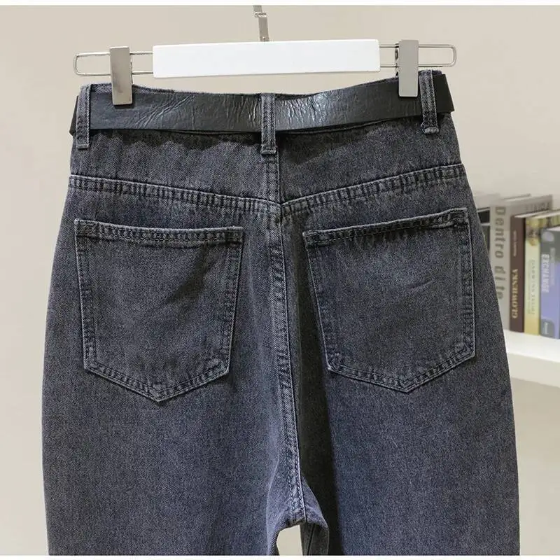 2025 Spring Summer High Waist Jeans Woman Harem Jeans Femme Boyfriend Jeans For Women Casual Loose Denim Pants Trousers