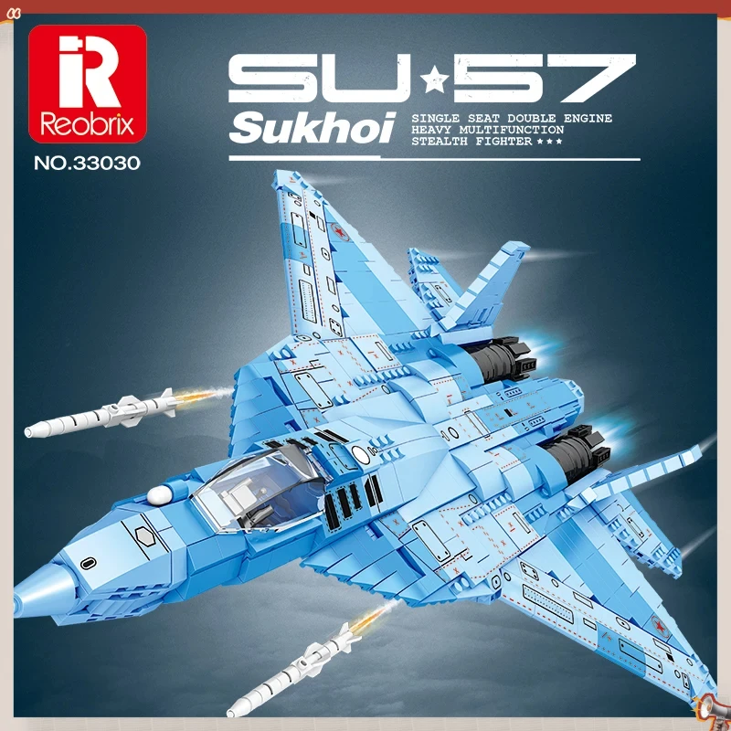 

1365PCS SU-57 Stealth Fighter Building Blocks Air Force Aircraft Model Bricks Toys Desktop Display Boys Kids Holiday Gifts