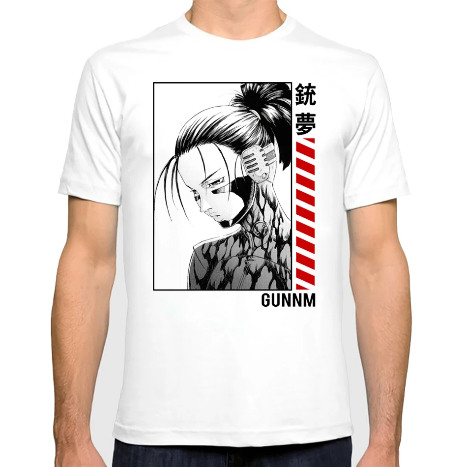 Japanese Anime Batlle Angel Gunnm Cyberpunk Girl Manga Print T Shirt Streetwear Men Fashion Short Sleeve New Unisex Loose Tshirt