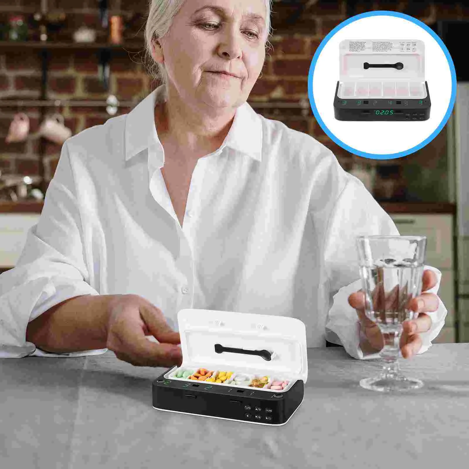 

Smart Pill Reminder Organizer Storage Medicine PC Electronic With Alarm Clock Travel