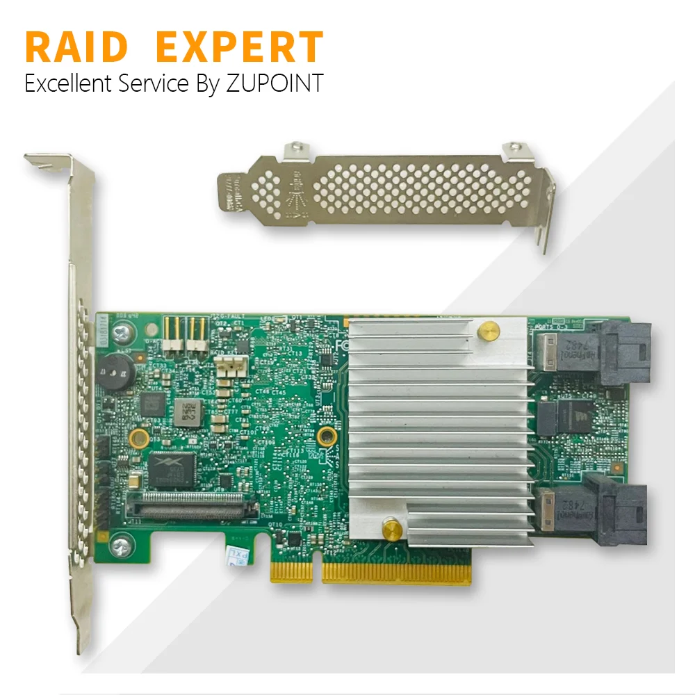 ZUPOINT LSI S3108 9362-8i 1GB 8-Port 12Gb/s RAID Controller Card SAS PCI E RAID Expander+2*SFF-8643 SATA