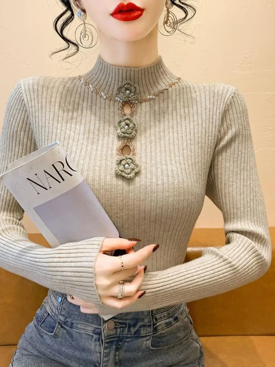 autumn-winter-knitted-sweater-chinese-sle-hollow-button-long-sve-faionable-slim-fit-top-with-fake-collar-trendy-ele