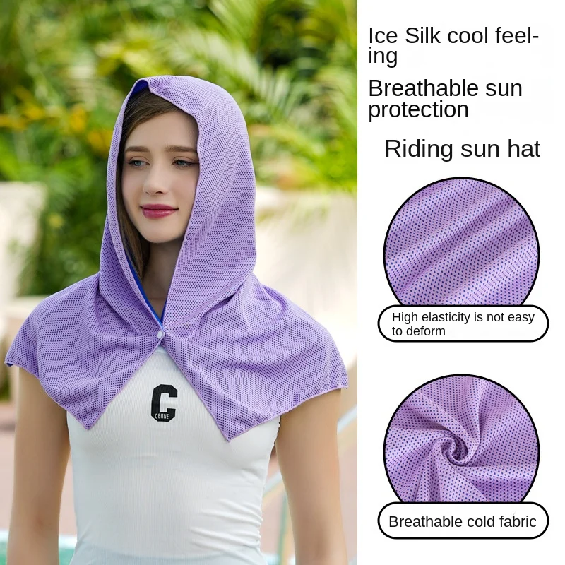 Multifunctional Cold Sunscreen Shawl Black Technology Fiber Ultra Fine Sunscreen Turban Towel Quick Drying