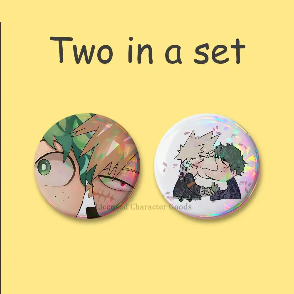 B-BakuDekuS Abzeichen, 25, 32, 44, 58, 75 mm, rund, Cosplay-Pin, Rucksack-Dekoration, zum Sammeln von Geschenken, Brosche, 2-teiliges Set – Detail 7