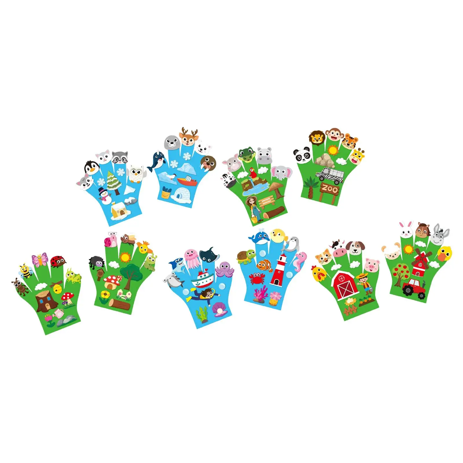 2x Tiere Filz Geschichte Fingerpuppen Tiere Fingerpuppe Spielzeug Interaktiv für