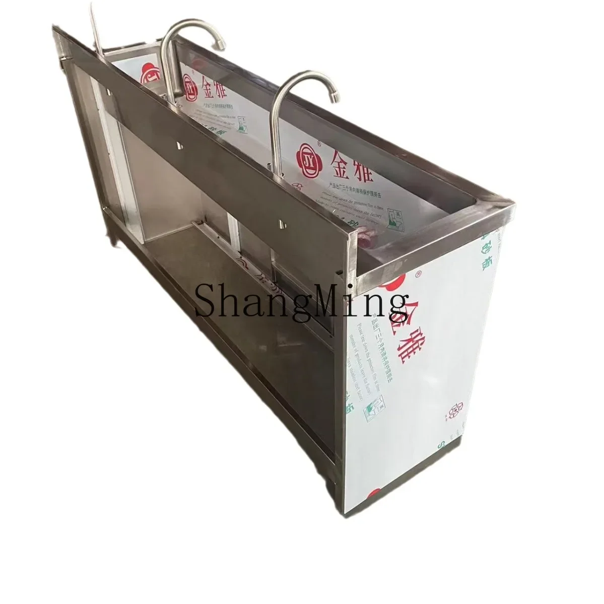 

CLThree-person Washing Sink Sanitary Ware Mop Sink Food Electronic Microorganisms 304 Stainless Steel Semi-enclosed