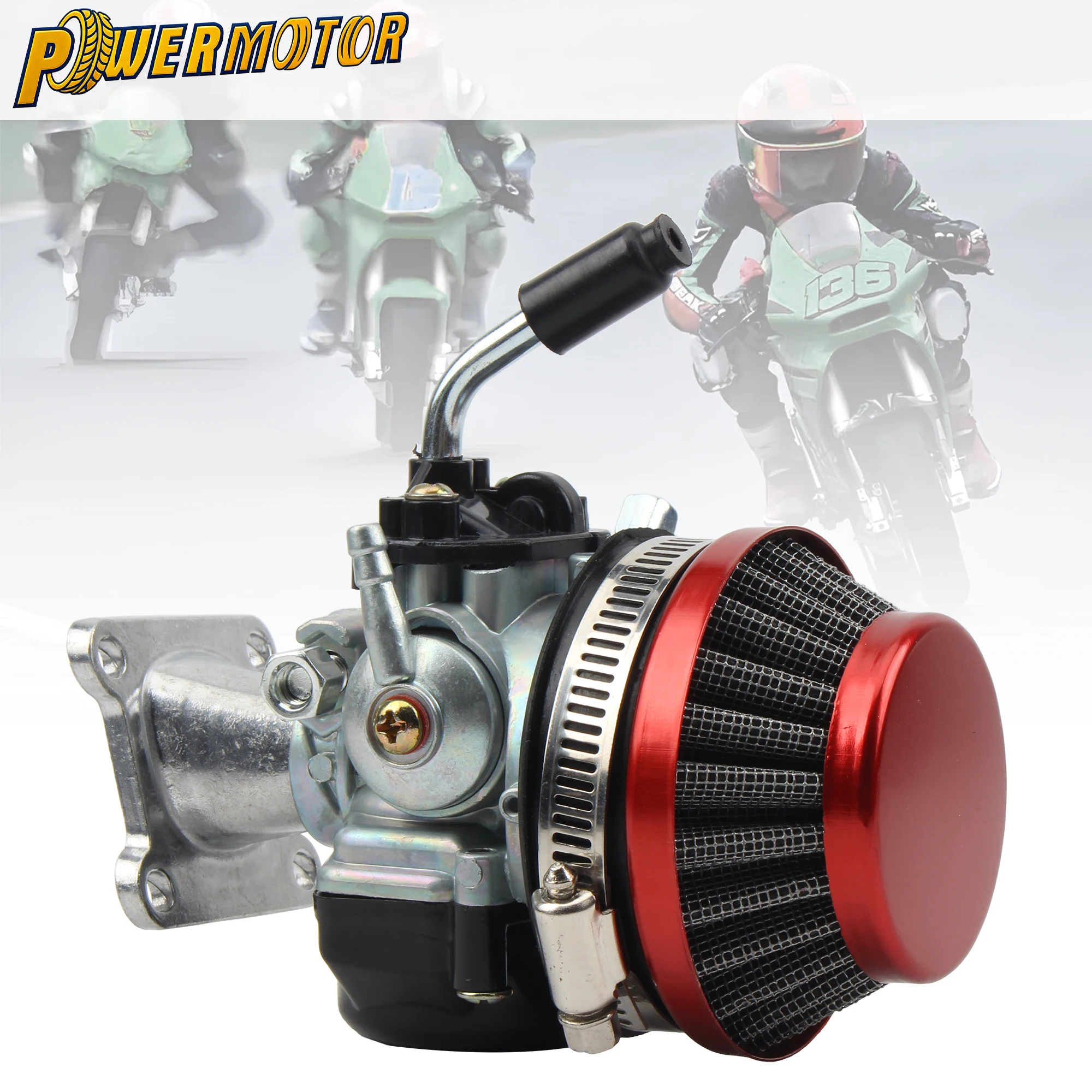 

Motorcycle Carburetor Water Cooled Carb Intake Manifold Air Filter Kit For 37cc 49cc 50cc 80cc 2 Stroke ATV Mini Pocket DirtBike