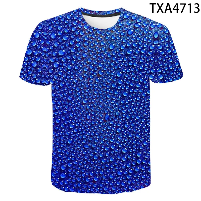 

Water Droplets T-Shirt Men Women Children Summer Short Sleeve Waterdrop 3D Pattern Printed Boy Girl Cool Tees Tops Clothing