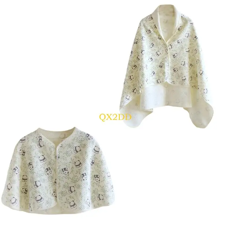 

QX2D Breastfeeding Cloak with Full Coverage Multi Functional Maternity Shawl Soft Breathable Fabric for Outdoor Use