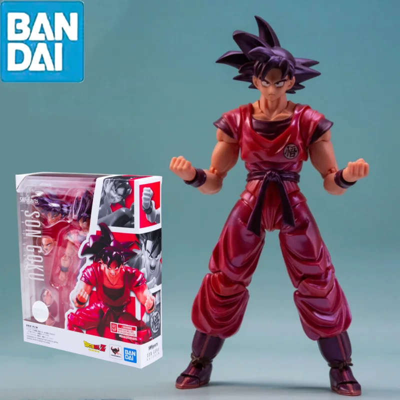 100% Original In Stock Bandai Dragon Ball Z S.H.Figuarts Son Goku Kaio Ken Shf Son Goku 2.0 Action Figure Model Toy Box Gifts