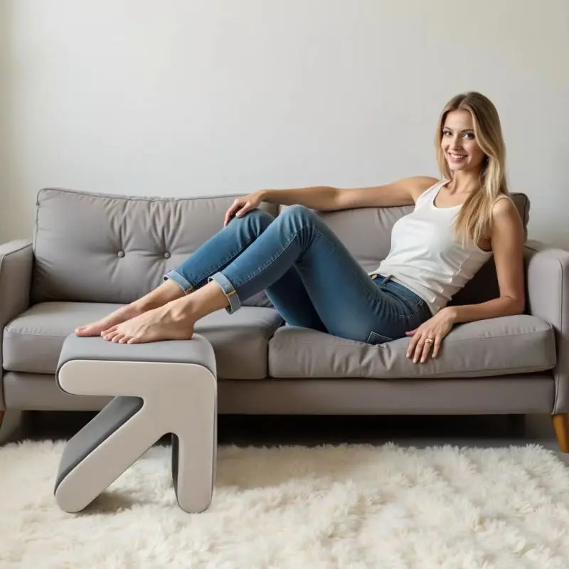 

Modern Creative Upholstered Velvet Sofa Kids Shoe Bench Footrest Footstool Multifaceted Stool Ottoman Coffee Table Arrow