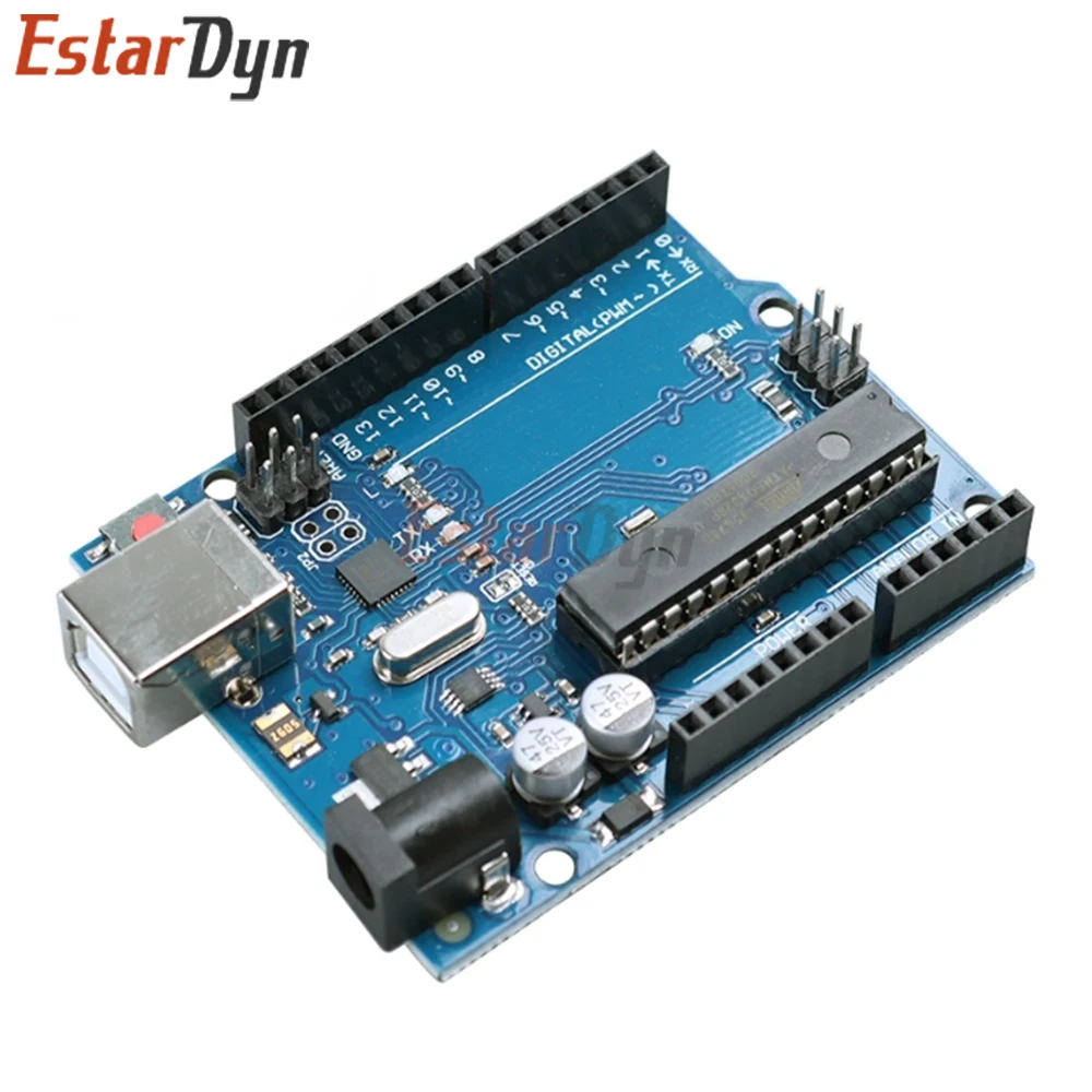 لوحة تطوير Arduino UNO R3 ATmega328P مع كابل USB لمشاريع المبتدئين والتعلم بنفسك