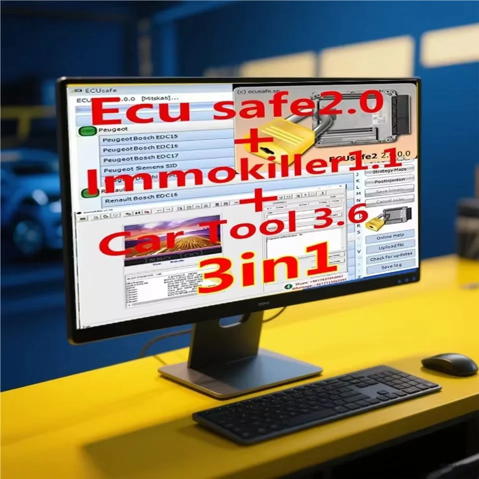 

Car Repair Tool with ImmoKiller V1.1 +ECUSafe 2.0+Chip Update 3.6 Software Alldata ECU ECM 2.0 Installation for Automotive