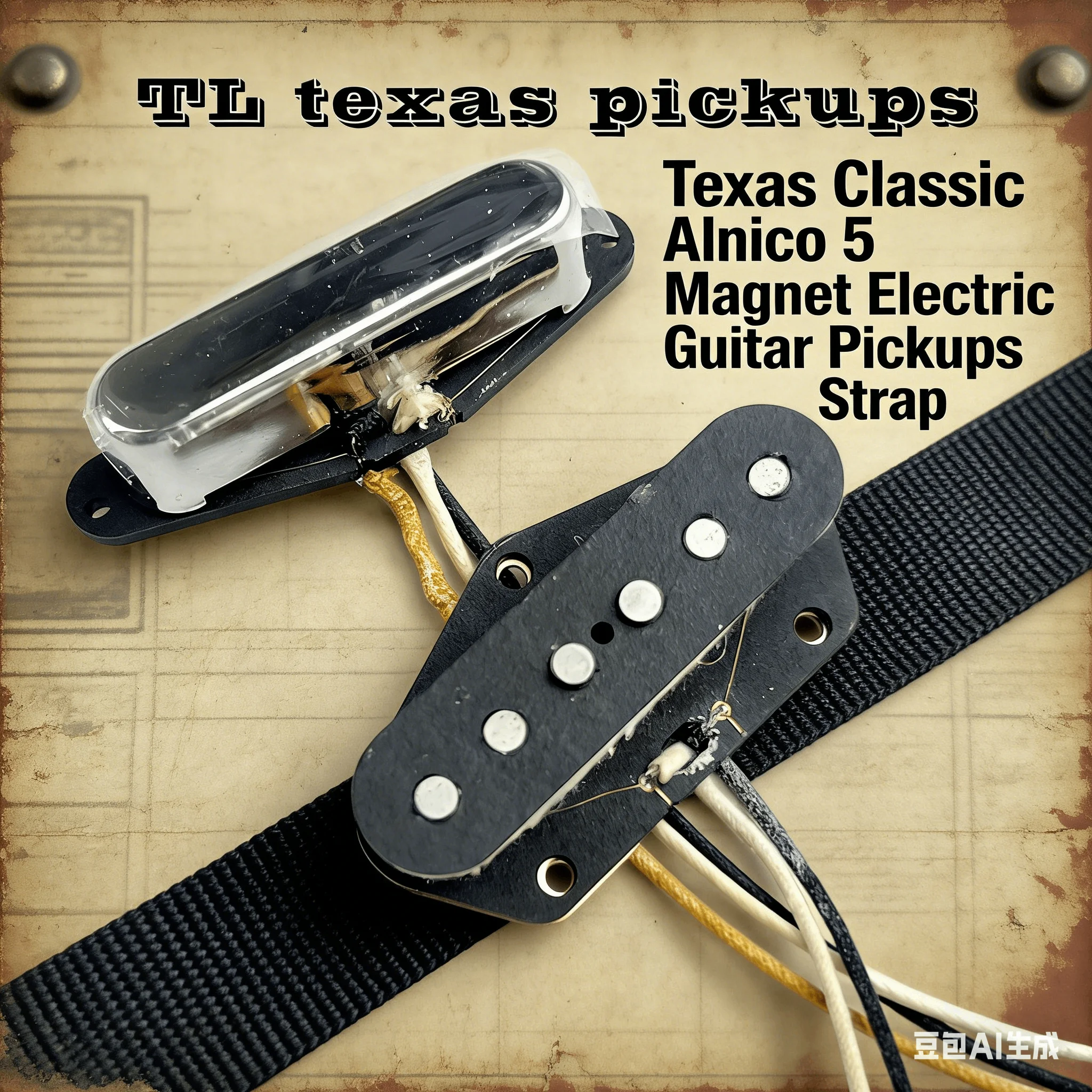 Texas Classic Alnico 5 Magnet Electric Guitar Pickups Strap Flat Bar Staggered Pole Bridge Pickups TL Guitar Accessories