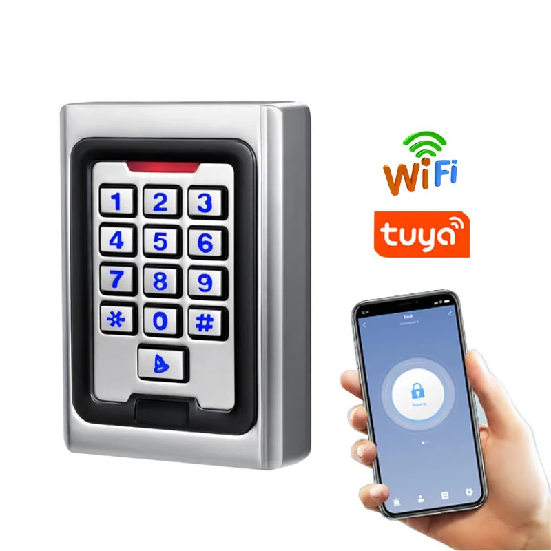 K5 WIFI Tuya APP RFID Card Door Access Control Standalone Keypad 125Khz ID Card Door Entry Metal Access Controller System