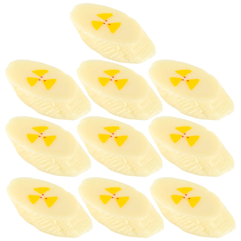 10 Pcs Simulated Banana Ornaments Simulation Slices Artificial Fruits Model Plastic Fake