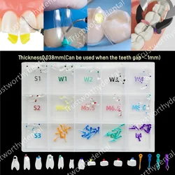 Matriz transparente dental clara, matriz de fechamento bt, cunhas de diastema semelhantes com restauração de classe de diastema bioclear