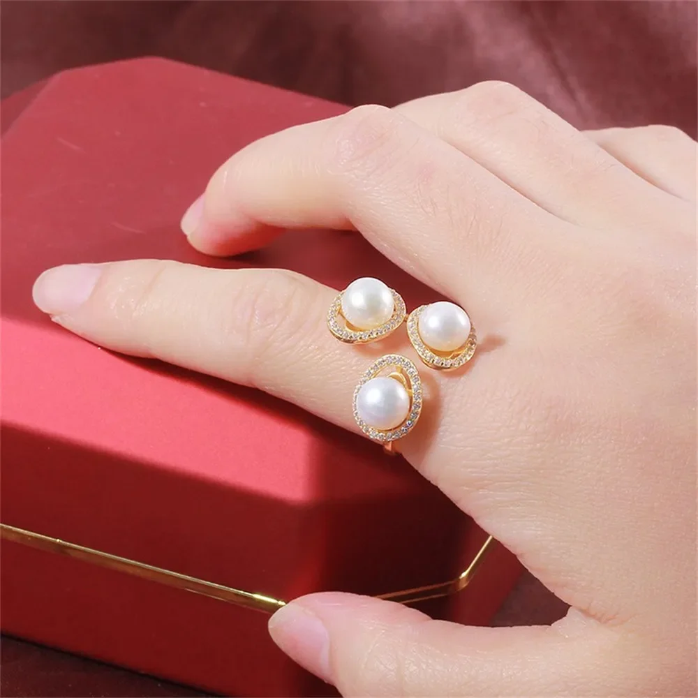 Solid S925 Sterling Silver Pearl Ring Settings Findings & Accessories  for Jewelry Making Bulk Wholesale Craft Supplies No Pearl