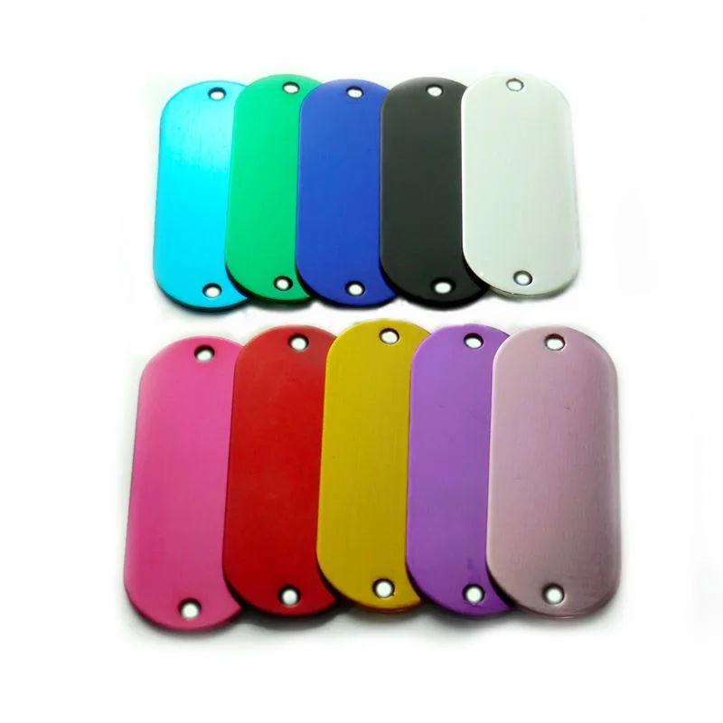 

50pcs Aluminum Hang Tag For Identity Identification Keychain Pendant DIY Making Accessories