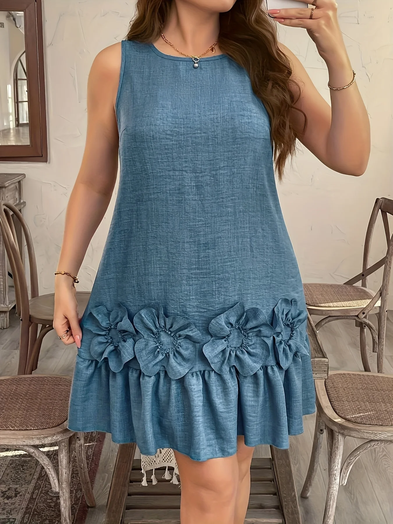 new look tiered midi dress Apricot Brown Multi Stripe Tiered Midi Dress