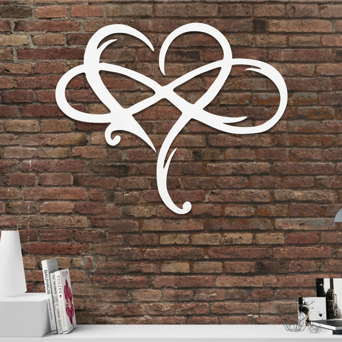 Unique Eternal Heart Logo Wall Decor Metal Art Love Wall Hanging Logo Door Hanger Anniversary Metal Wall Decal Home Decor Gifts