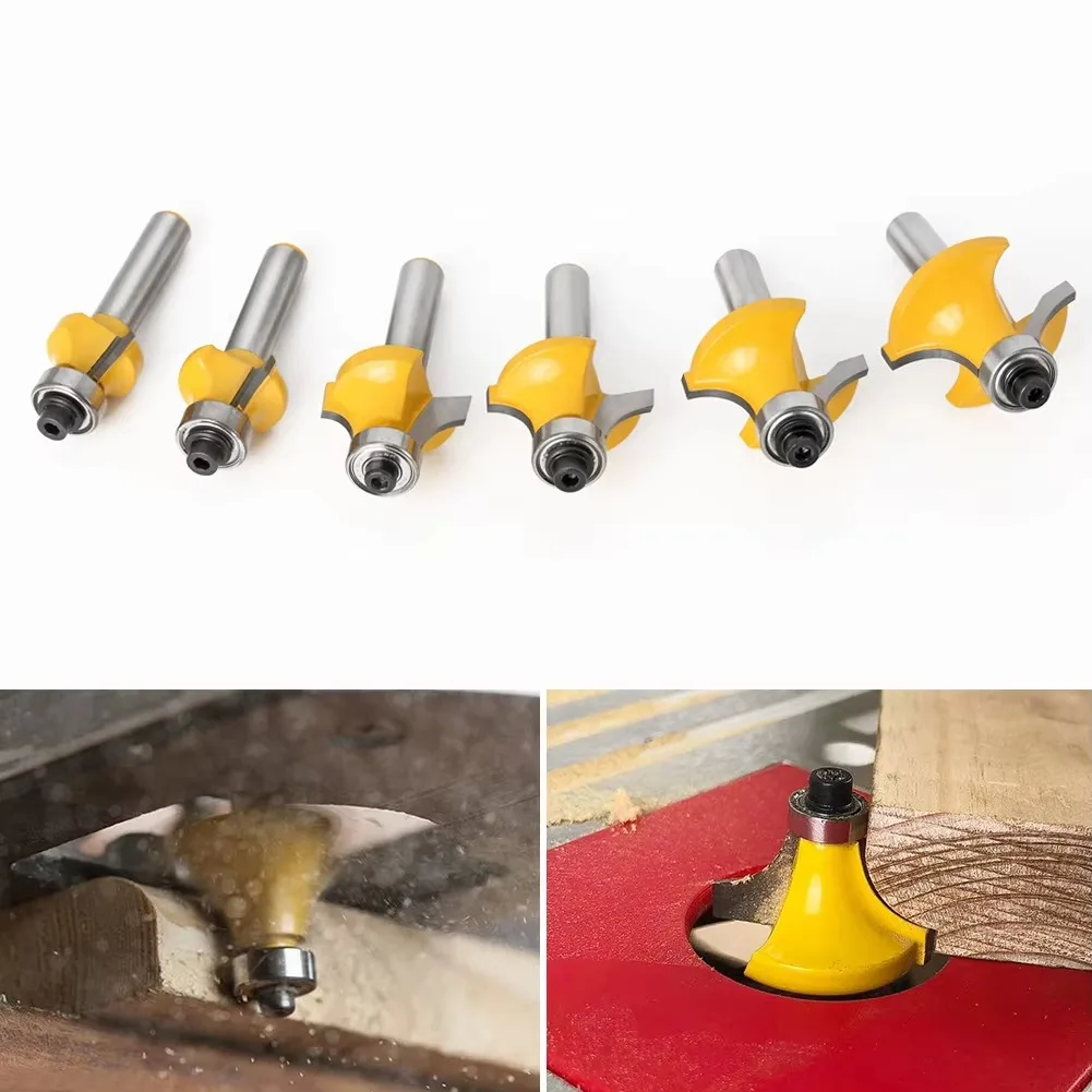 1PC 8MM Shank Milling Cutter Wood Carving Corner Round Over Router Bit with Bearing Milling Cutter Wood Tool Carbide