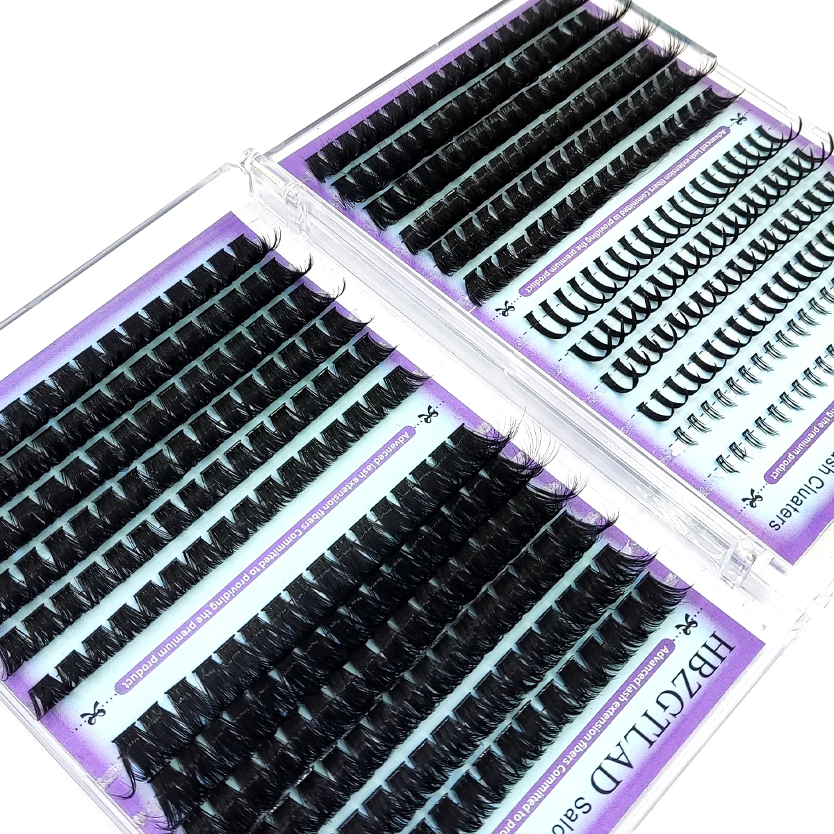 HBZGTLAD 60D-180D Volumen-Wimperncluster mit Spikes, Einzelwimpern-Cluster-Extensions, DIY Fairy/Manga-Stil – Detail 18