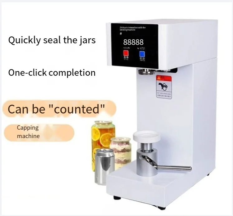 Auto Can Sealer, 180W Commercial Sealing Machine for 330ml/500ml/650ml 55mm PET Bottle Milk Tea Coffee Can