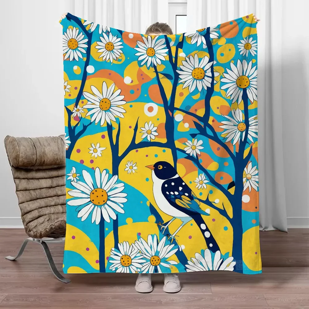 

Fleece Throw Blanket Luxury Blankets Birdie Sofa Blankets for Adults Knitted Plaid Thin Wadding Blanket King Size Home Interior