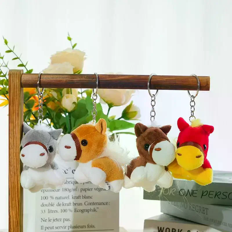 

1Pcs Stuffed Pretty Pony Doll Pendant New Year Mascot Colorful Little Horse Keychain Plush Toys Gorgeous Festive Decor
