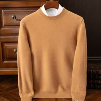 2025 Cashmere Sweater O-neck Pullovers Men's Loose Oversized M-3XL Knitted Bottom Shirt Autumn Winter New Korean Casual Men Top - Image 2