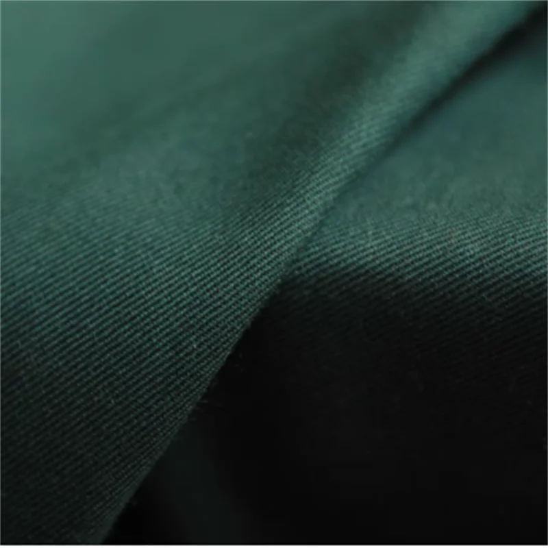 

Pine leaf green, delicate twill, skin friendly, drooping, wool cotton fabric, designer fabric