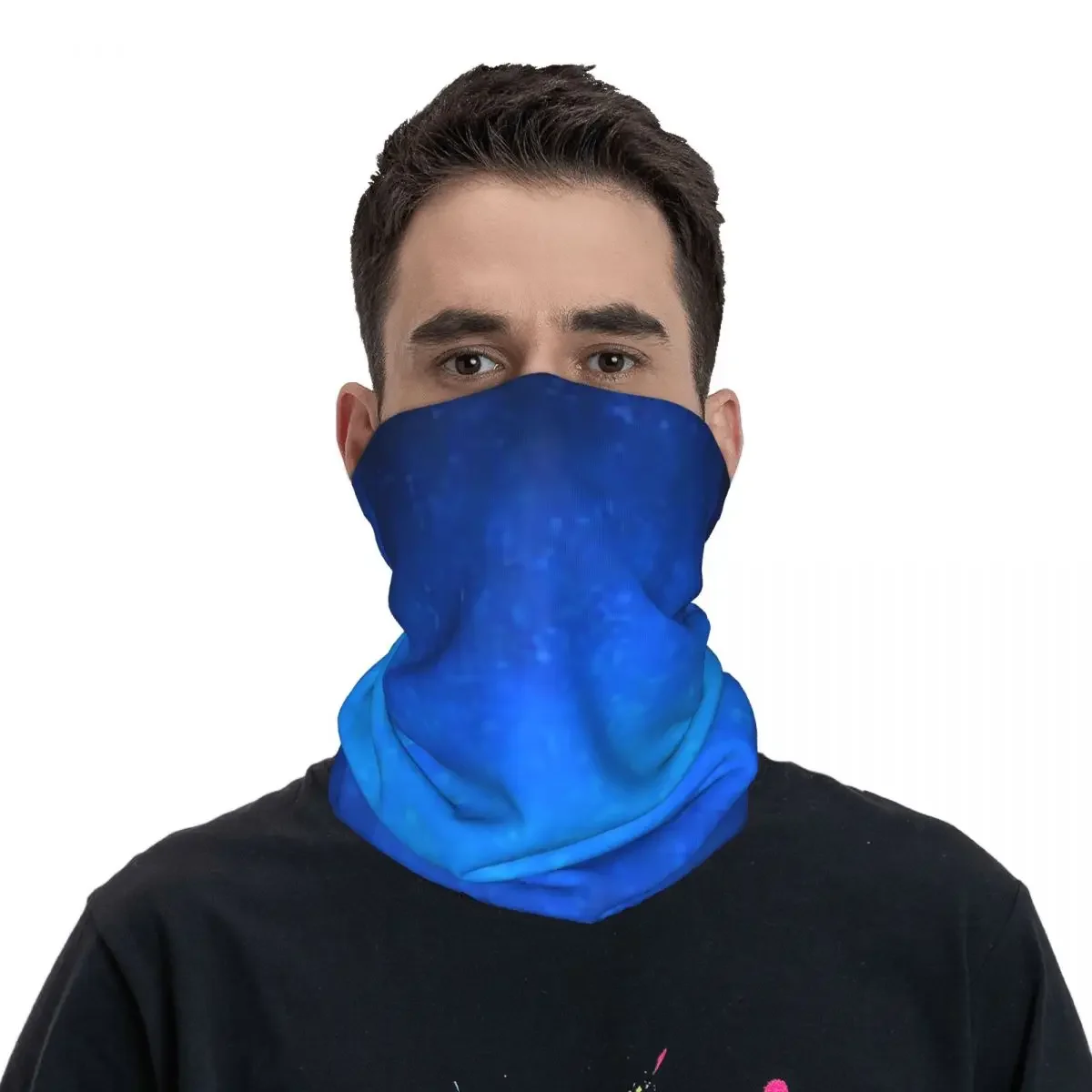 Blue Galaxy Bandana Neck Gaiter Printed Mask Scarf Warm Balaclava Hiking Fishing Unisex Adult Washable