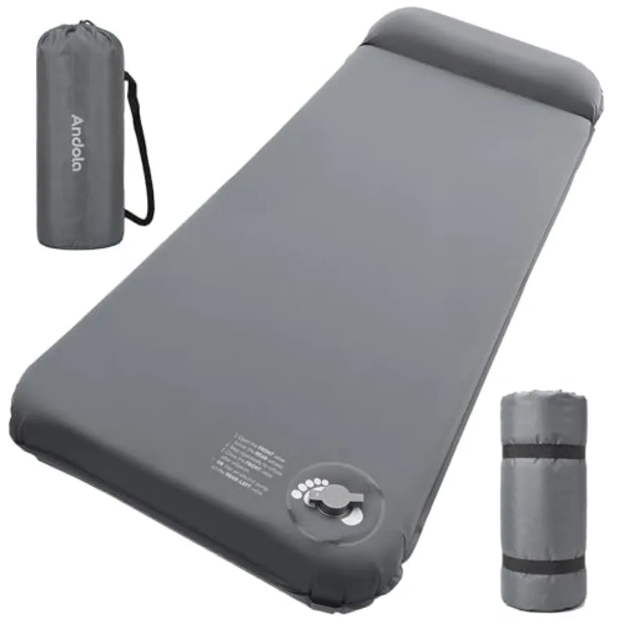 

Self-Inflating Sleeping Pad for Camping 3" Ultra-Thick Outdoor Camping Mat with Pillow and 9.5 R-Value Insulated All-Season Foa